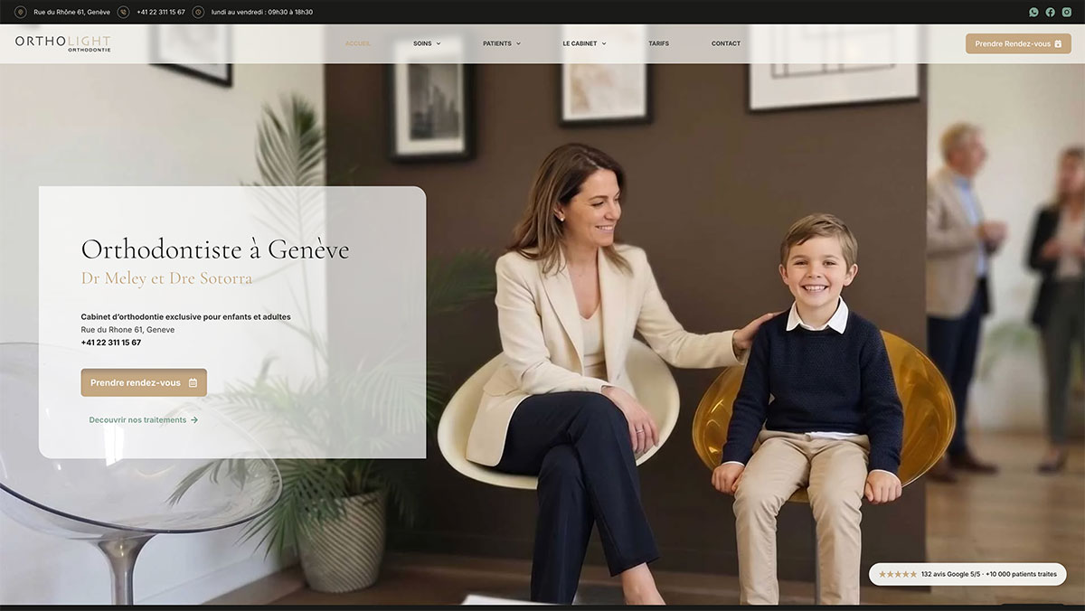 Site OrthoLight, page d'accueil